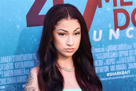 Rapper Bhad Bhabie, 16, strikes a pose in a bright blue bikini